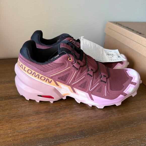 Salomon Woman’s Pink Purple Speedcross 6 Trail Running Sneaker- Size 10 - Picture 2 of 8